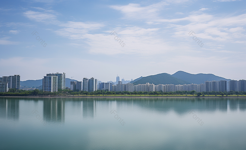 蓝色情况湖水高楼山川摄影图,高清,摄影图,摄影图片,图片大全,摄影图免费下载